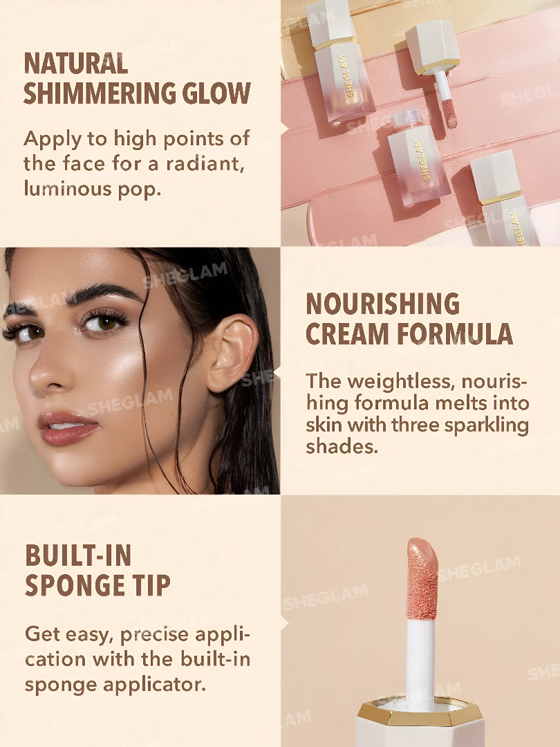 SHEGLAM Liquid Highlighter – Radiant Glow with Built-In Sponge Tip