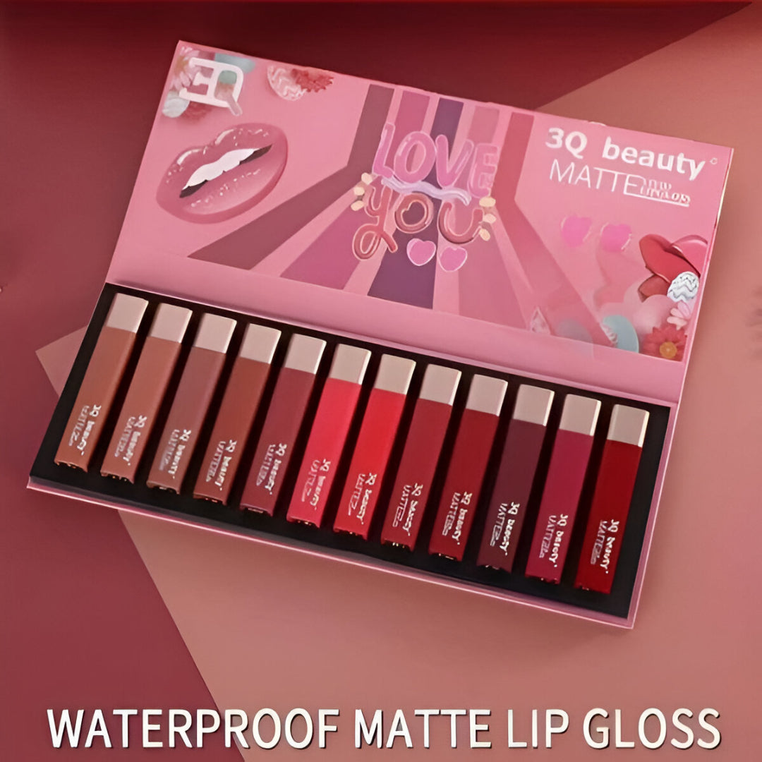 12-Piece Matte Liquid Lipstick Set – Long Lasting, Waterproof & Non-Sticky