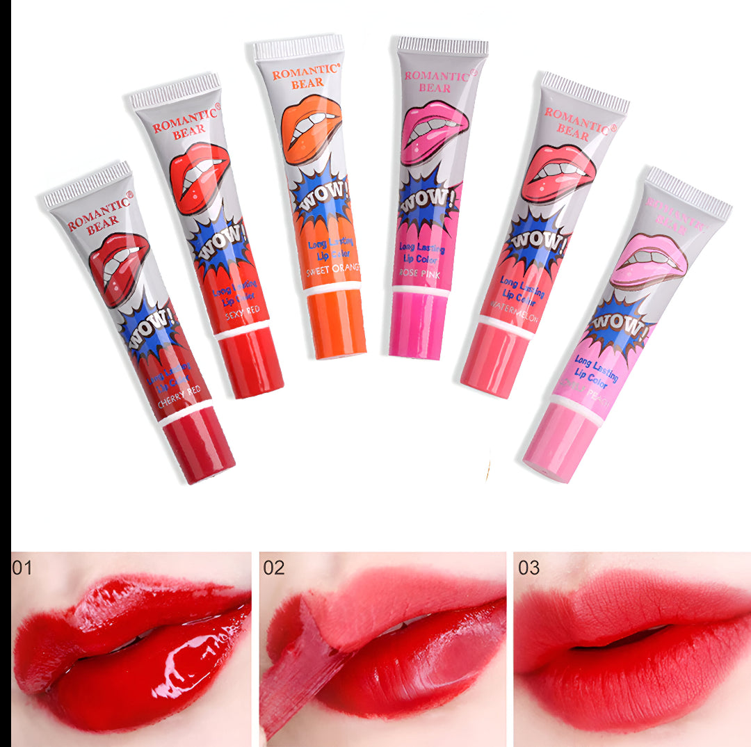 WOW! Long Lasting Lip Tint – Waterproof Peel-Off Lip Color Stain