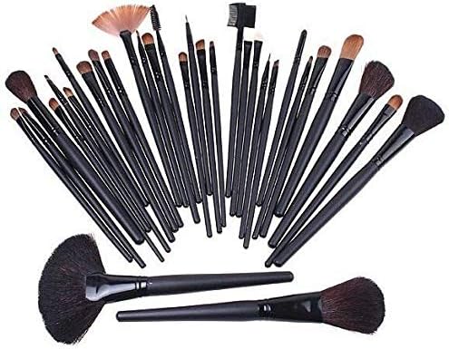 24-Piece Professional Makeup Brush Set with Leather Pouch – Full Face Cosmetic Brush Kit