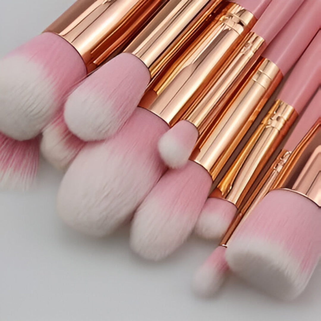 Princess Pink 15-Piece Makeup Brush Set with Pouch – Soft & Stylish