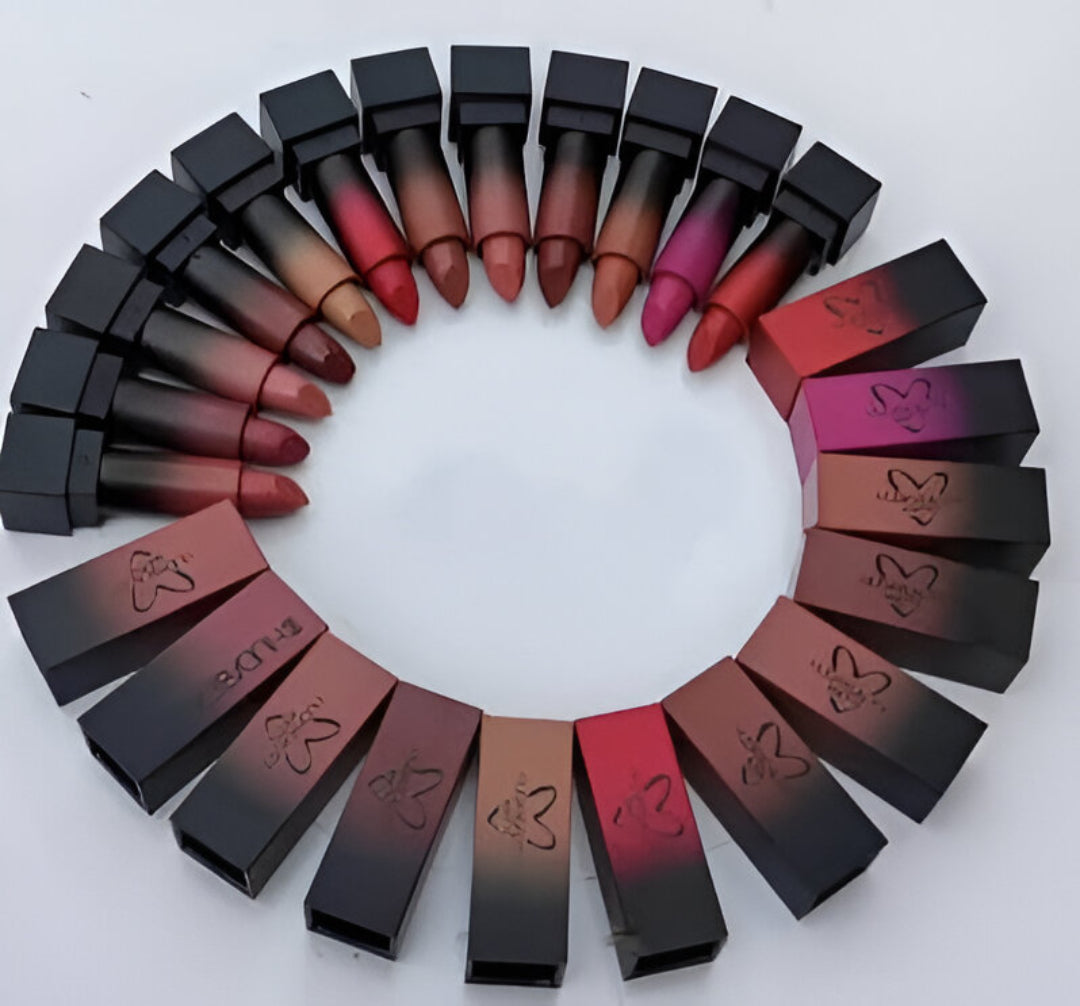 Matte Long-Lasting Lipstick Set – 12 Vibrant Shades | Waterproof & Smooth Finish