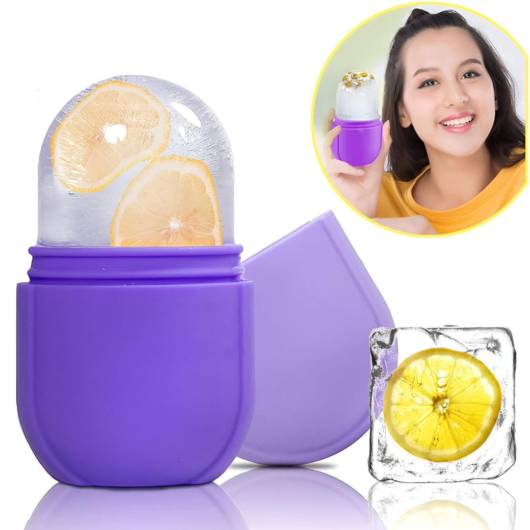 Ice Roller for Face, Puffy Eyes, Neck & Skin – Reusable Silicone Facial Ice Massager