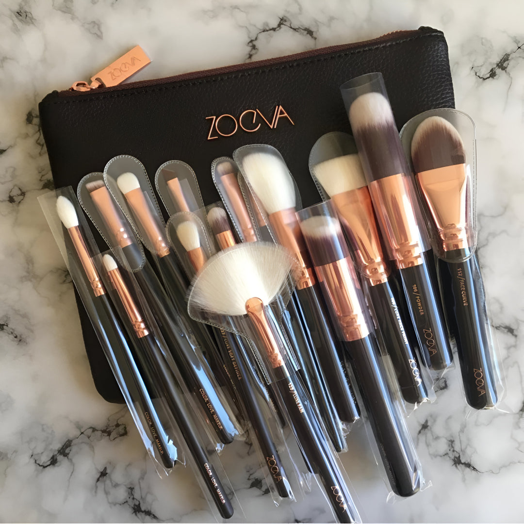 Princess Pink 15-Piece Makeup Brush Set with Pouch – Soft & Stylish