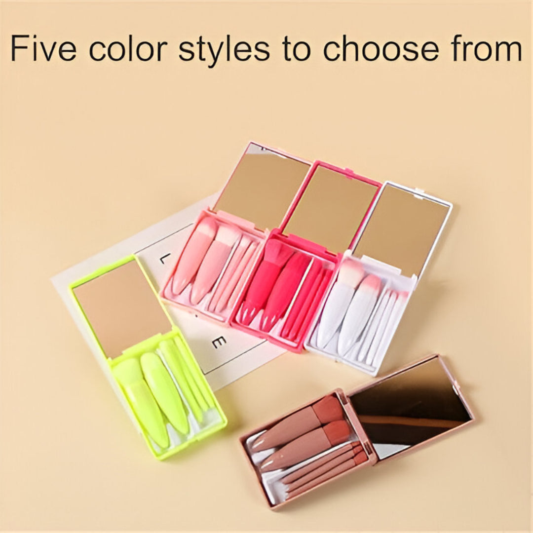 5-Piece Mini Pink Makeup Brush Set – Travel-Friendly Beauty Tools