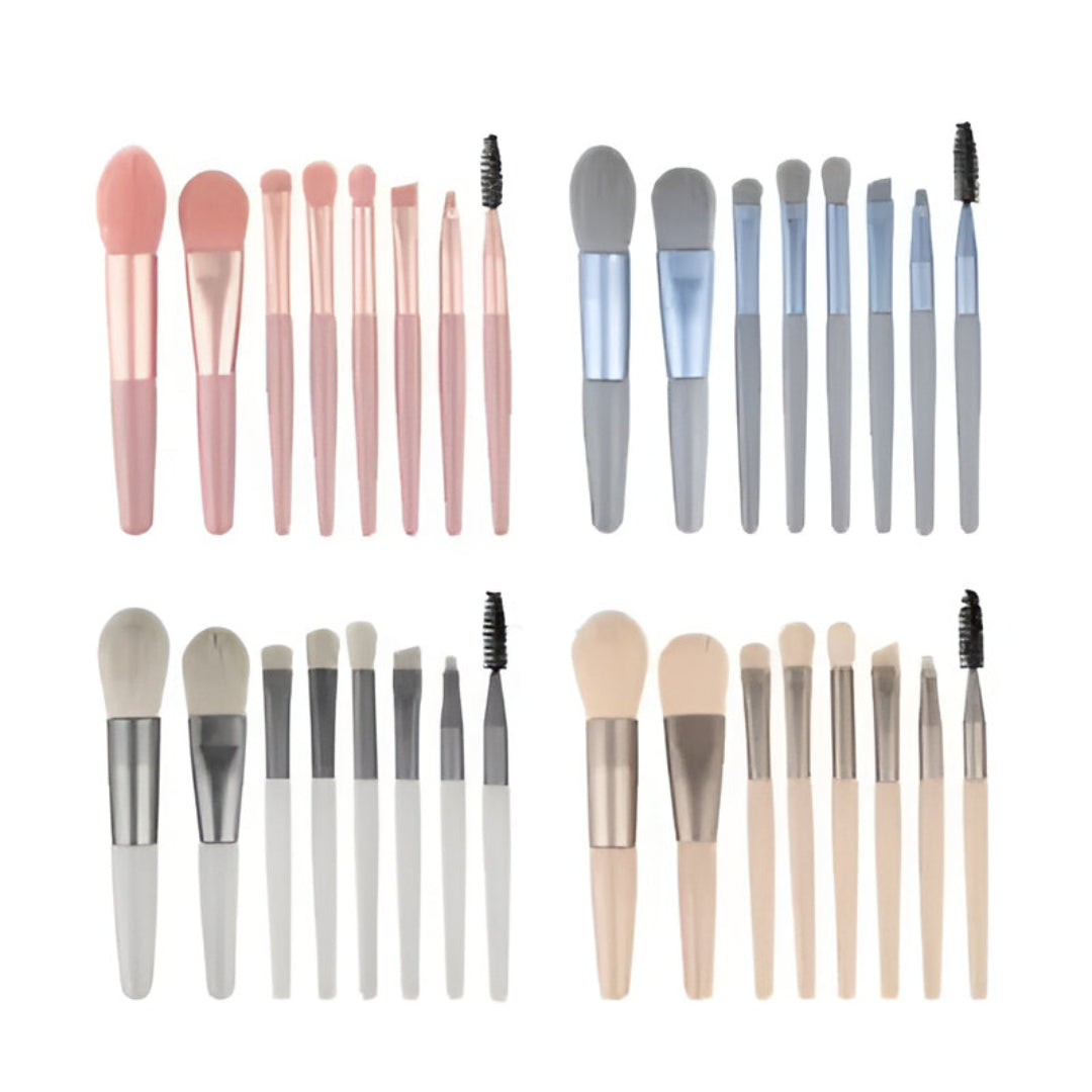 Hello Kitty 7-Piece Makeup Brush Set with Travel Case – Pink Cosmetic Brush Kit