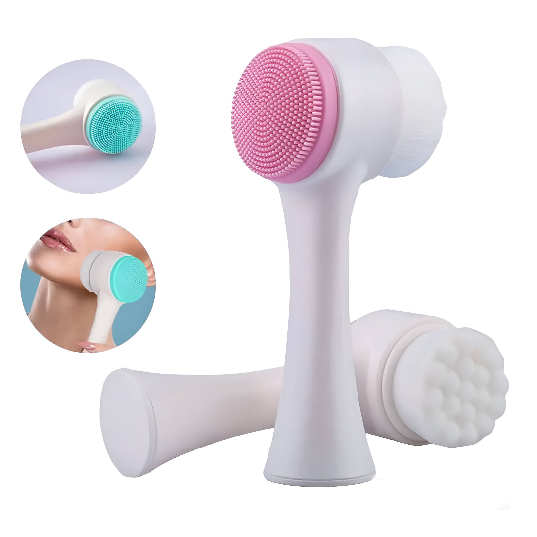 2-in-1 Double-Sided Facial Cleansing Brush – Deep Cleaning Exfoliator for All Skin Types