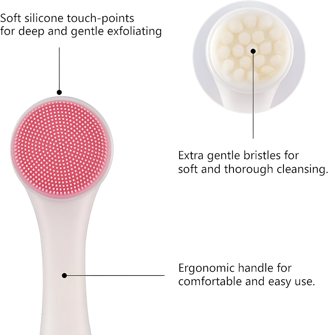 2-in-1 Double-Sided Facial Cleansing Brush – Deep Cleaning Exfoliator for All Skin Types