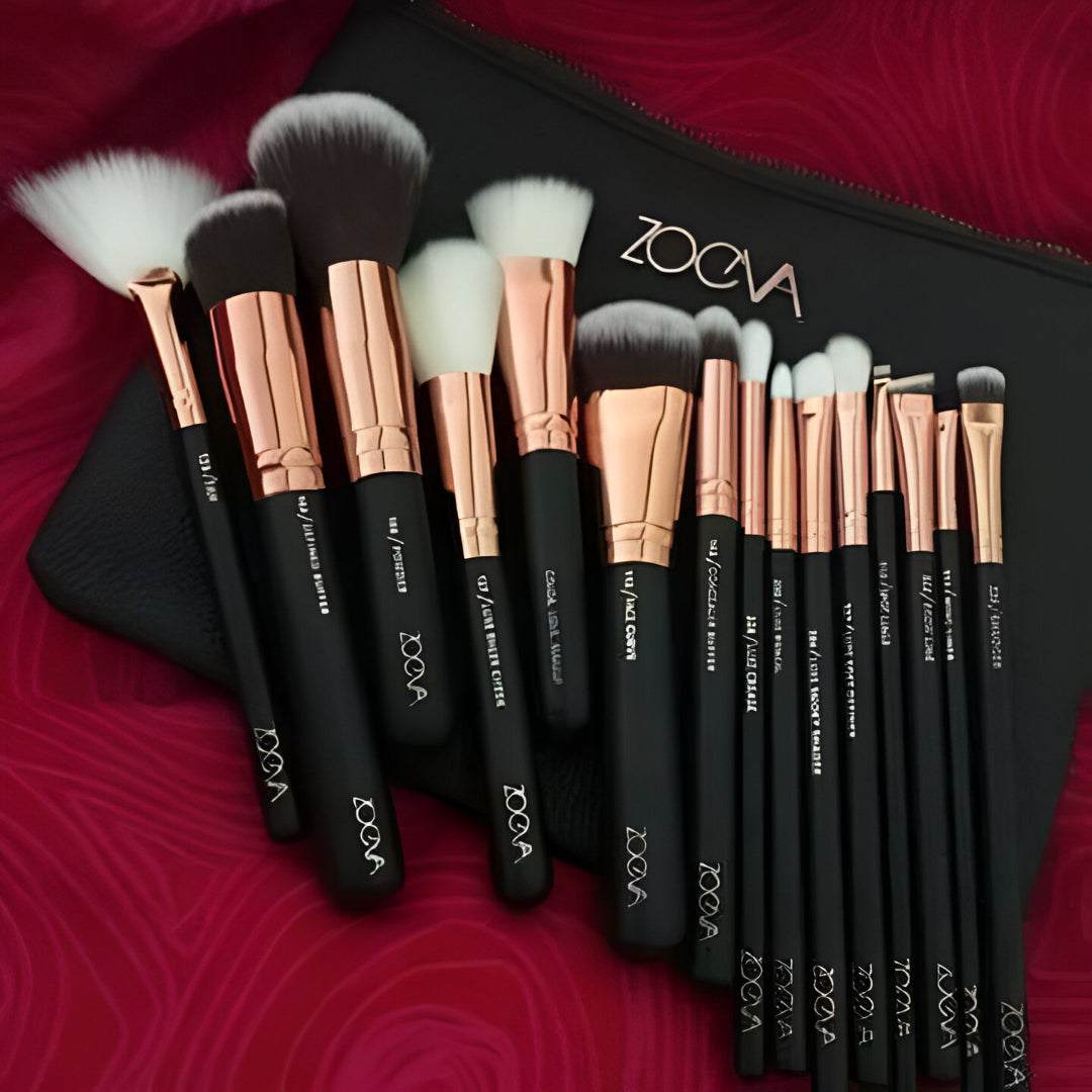 Princess Pink 15-Piece Makeup Brush Set with Pouch – Soft & Stylish