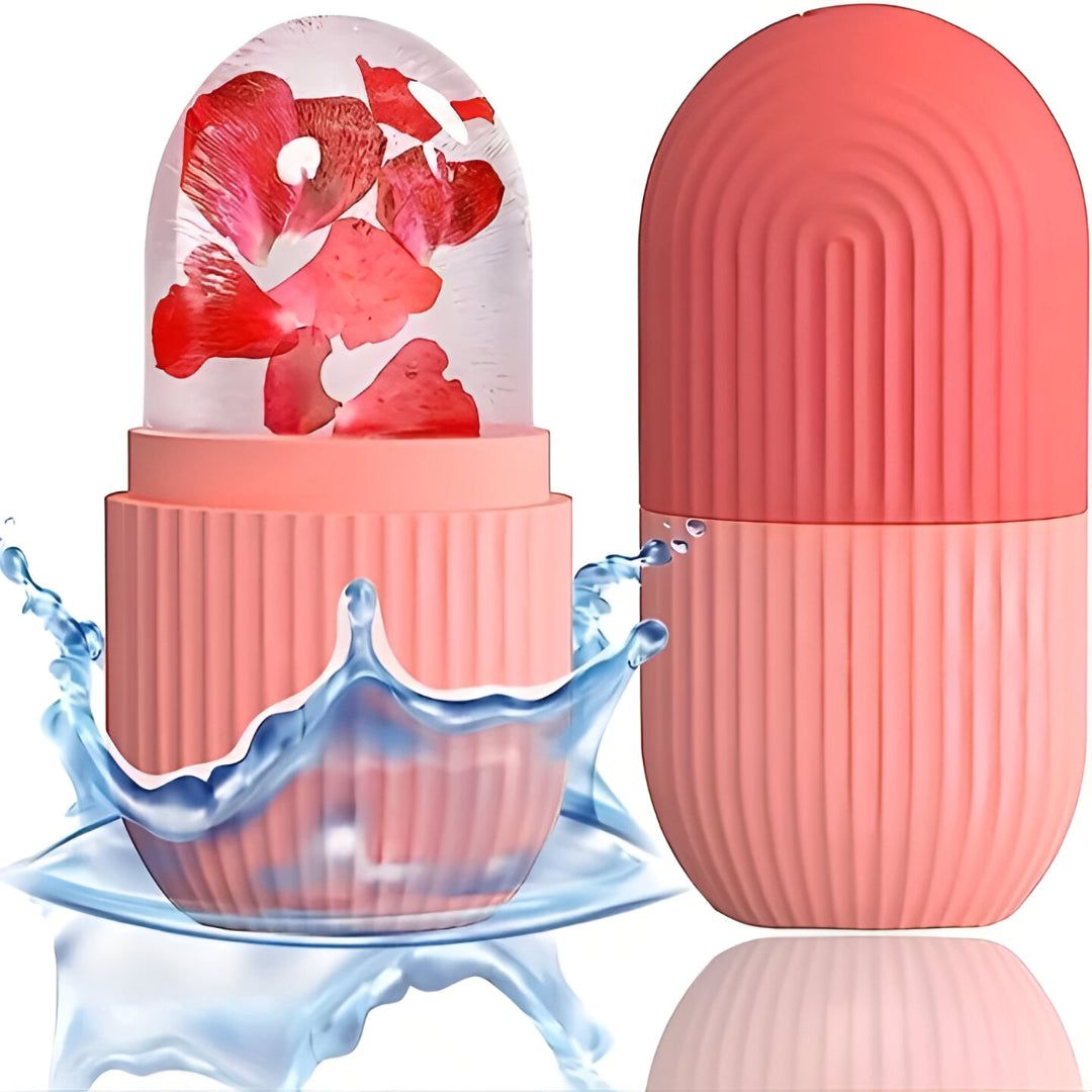 Ice Roller for Face, Puffy Eyes, Neck & Skin – Reusable Silicone Facial Ice Massager
