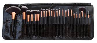 24-Piece Professional Makeup Brush Set with Leather Pouch – Full Face Cosmetic Brush Kit