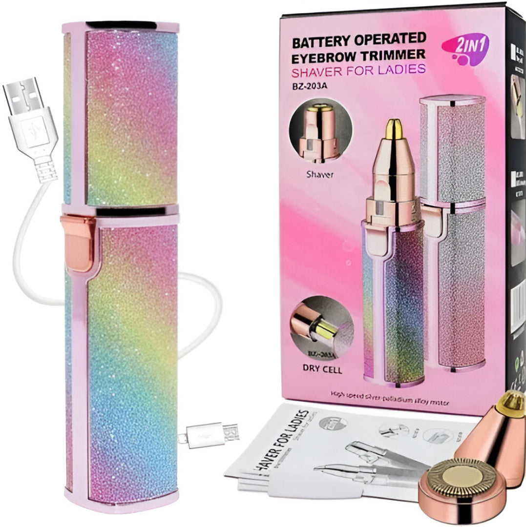 Rechargeable Eyebrow Trimmer Pen with Built-In LED Light – Painless Precision Hair Remover