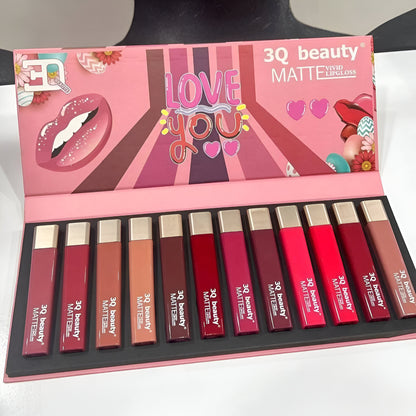 12-Piece Matte Liquid Lipstick Set – Long Lasting, Waterproof & Non-Sticky