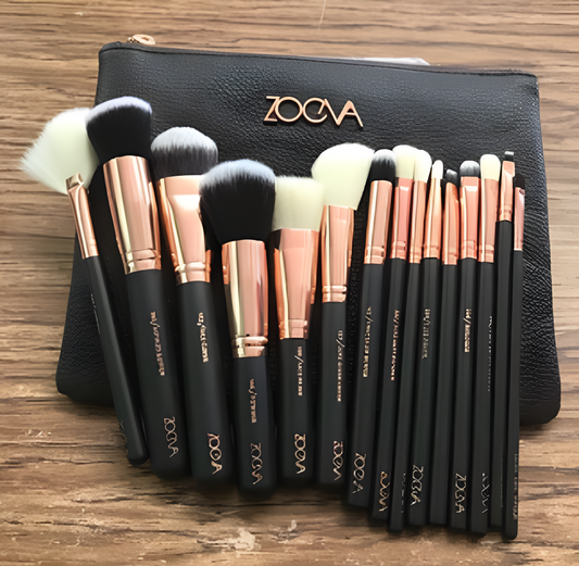 Princess Pink 15-Piece Makeup Brush Set with Pouch – Soft & Stylish