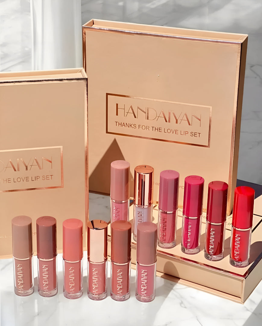 Handaiyan 12 Colors Liquid Lipstick Gift Set – Matte, Long-Lasting & Waterproof Lip Colors