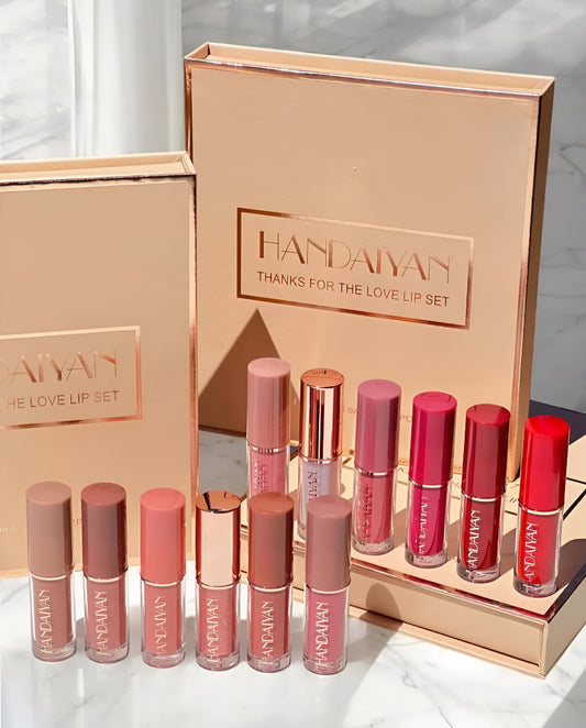 Handaiyan 12 Colors Liquid Lipstick Gift Set – Matte, Long-Lasting & Waterproof Lip Colors