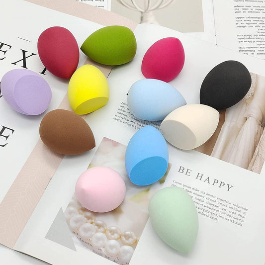 12-Piece Beauty Blender Makeup Sponge Set – Soft, Latex-Free, Multi-Color Blending Sponges