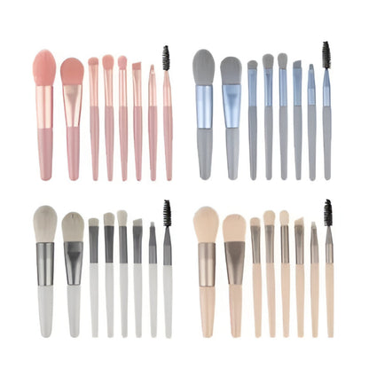 Hello Kitty 7-Piece Makeup Brush Set with Travel Case – Pink Cosmetic Brush Kit