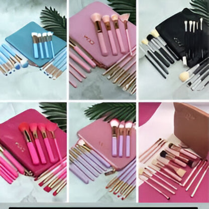 Princess Pink 15-Piece Makeup Brush Set with Pouch – Soft & Stylish